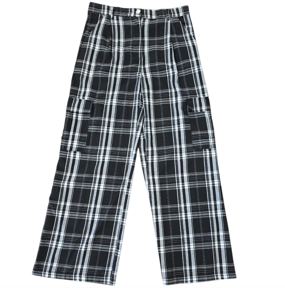 Love, Fire Girl's Black and White Plaid Pants #D2509-0169
